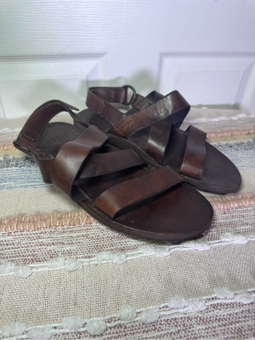 Frye Dark Brown Leather Strappy Men's Sandals